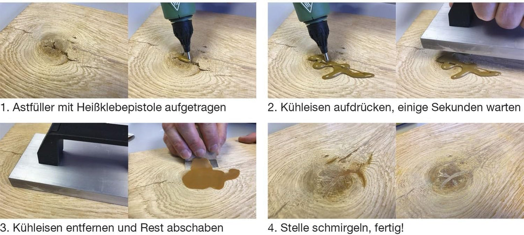 STUBAI WoodRepair Astfüller für Holzschäden 150mm, 8 Stäbe, Eiche