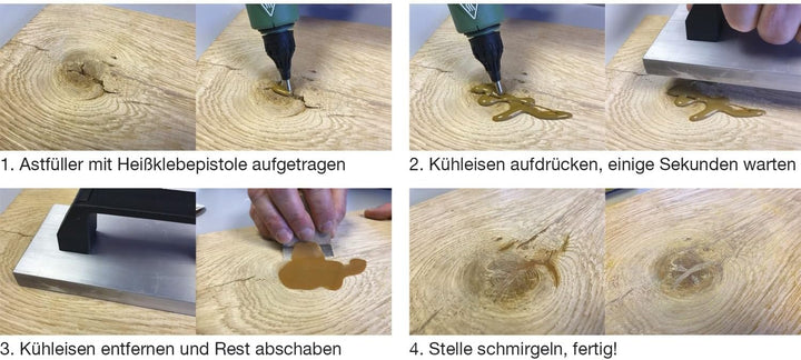 STUBAI WoodRepair Astfüller für Holzschäden 150mm, 8 Stäbe, Eiche