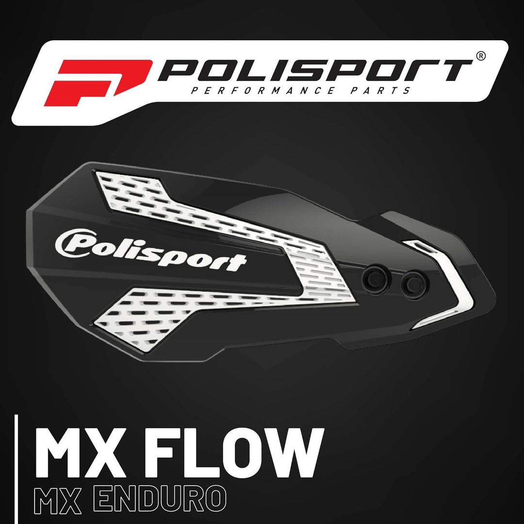 POLISPORT 8308200006 - Handprotektoren MX FLOW 1 MX-Style Befestigungspunkt aus Kunststoff inklusive