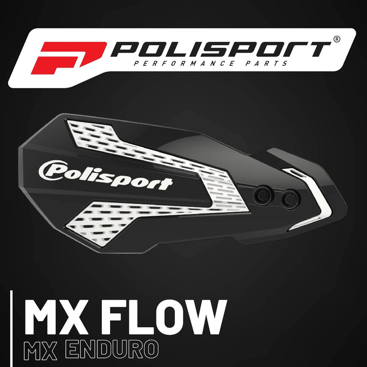 POLISPORT 8308200006 - Handprotektoren MX FLOW 1 MX-Style Befestigungspunkt aus Kunststoff inklusive