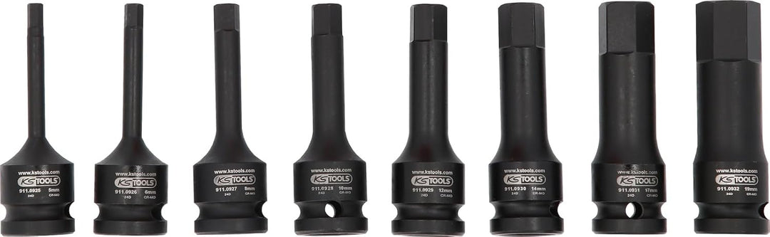 KS Tools 1/2'' SECHSKANT-KRAFTBITNuss-SATZ 8tlg 5-6-8-10-12-14-17-19mm