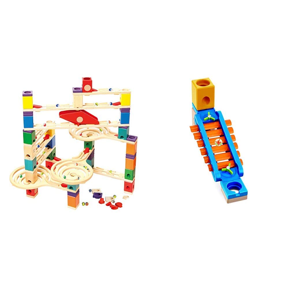 Hape E6009 - Quadrilla Vertigo, Kugelbahn, Konstruktionsspielzeug, aus Holz, ab 4 Jahren & 6022 - Kl