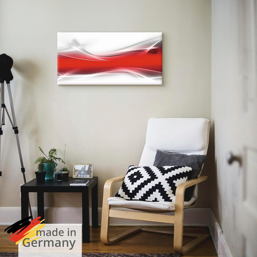 ARTland Leinwandbilder Wandbild Bild auf Leinwand 100x50 cm Abstrakte Bilder Gegenstandslos T9IM Rot