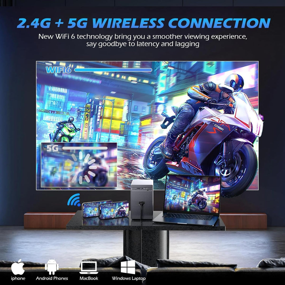 Mini Beamer 4k Heimkino, Mini Projektor 4K Support, Smart Projector Mini Projector TV Portable Video