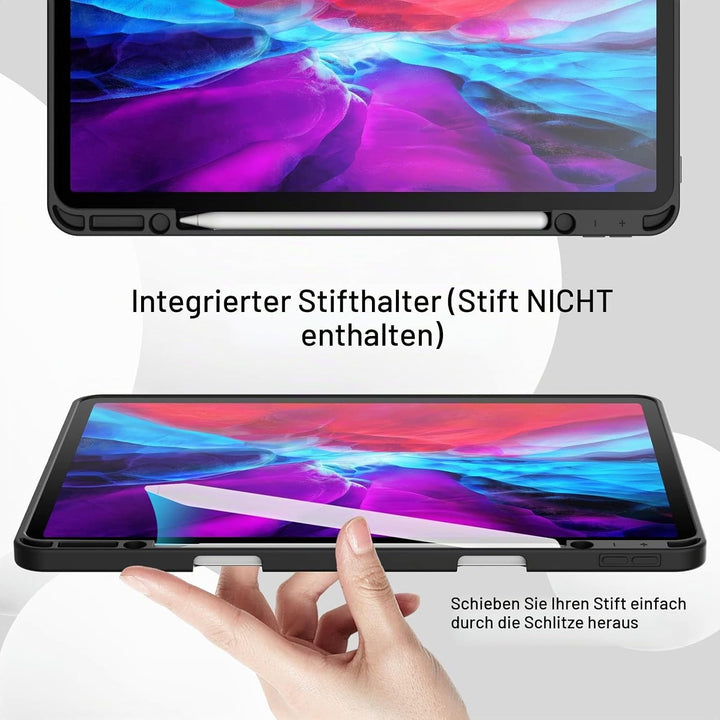 JETech Hülle für iPad Pro 12,9 Zoll (Modell 2020/2018, 4./3. Generation) mit Stifthalter, Pencil Auf
