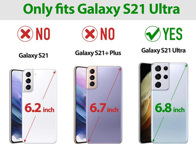SHIELDON Hülle für Galaxy S21 Ultra, Stossfeste Handyhülle [Echtleder] [Verdicht TPU] [RFID-Sperre]