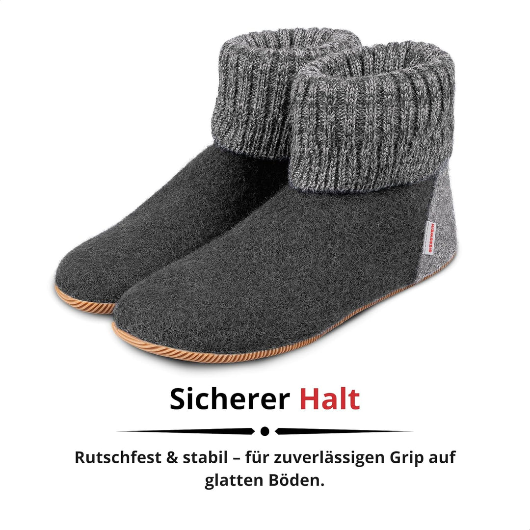 Giesswein Hüttenschuh Wildpoldsried 28 EU Anthrazit 019, 28 EU Anthrazit 019