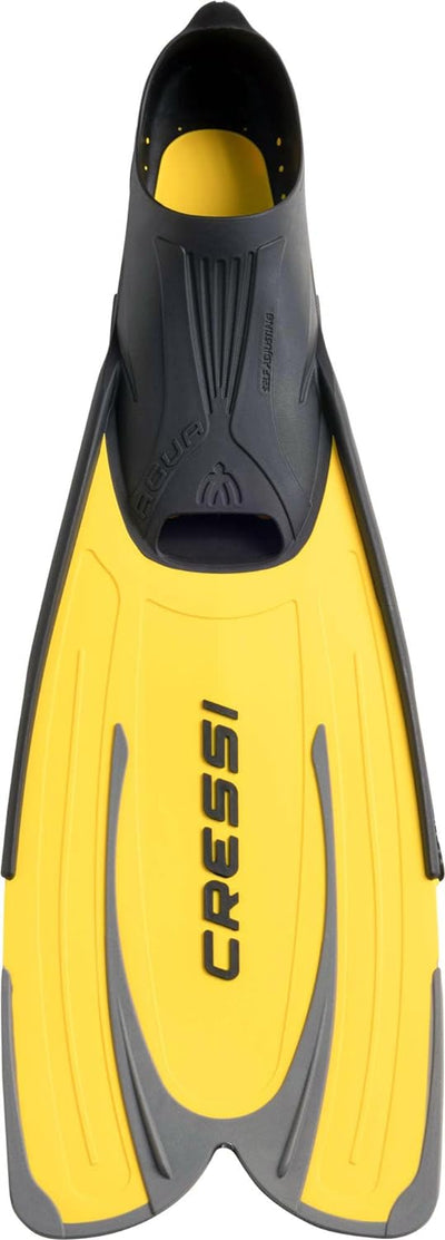 Cressi Agua Premium Flossen Self Adjusting zum Tauchen, Apnoe, Schnorcheln und Schwimmen Gelb 35/36