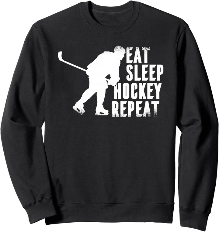 Eat Sleep Hockey Repeat Damen Herren Jungen Mädchen Kinder Eishockey Sweatshirt