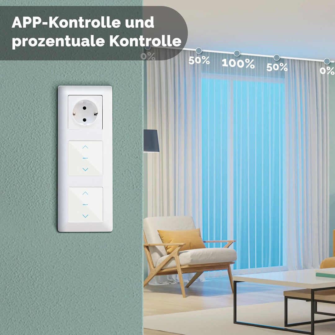 MOES Rolladenschalter Smart Wlan mit Prozentanpassung, Touch Alexa Rolladen Schalter, Smart Jalousie