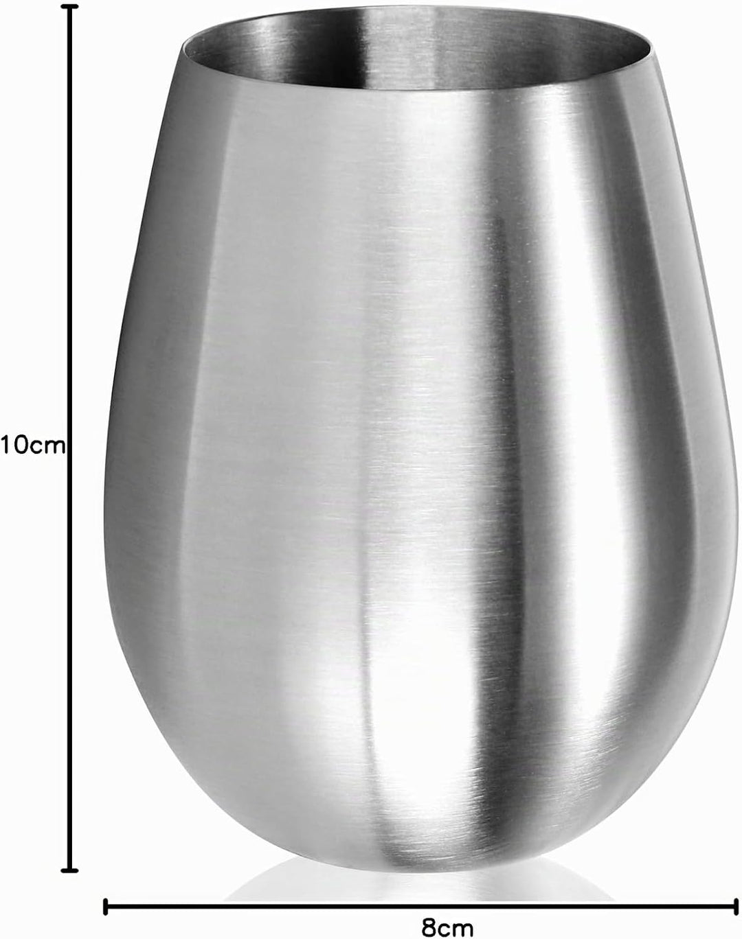 com-four® 2x Weinglas aus Edelstahl 304 - Weinbecher 500 ml für Reisen - Edelstahl-Becher To Go - St