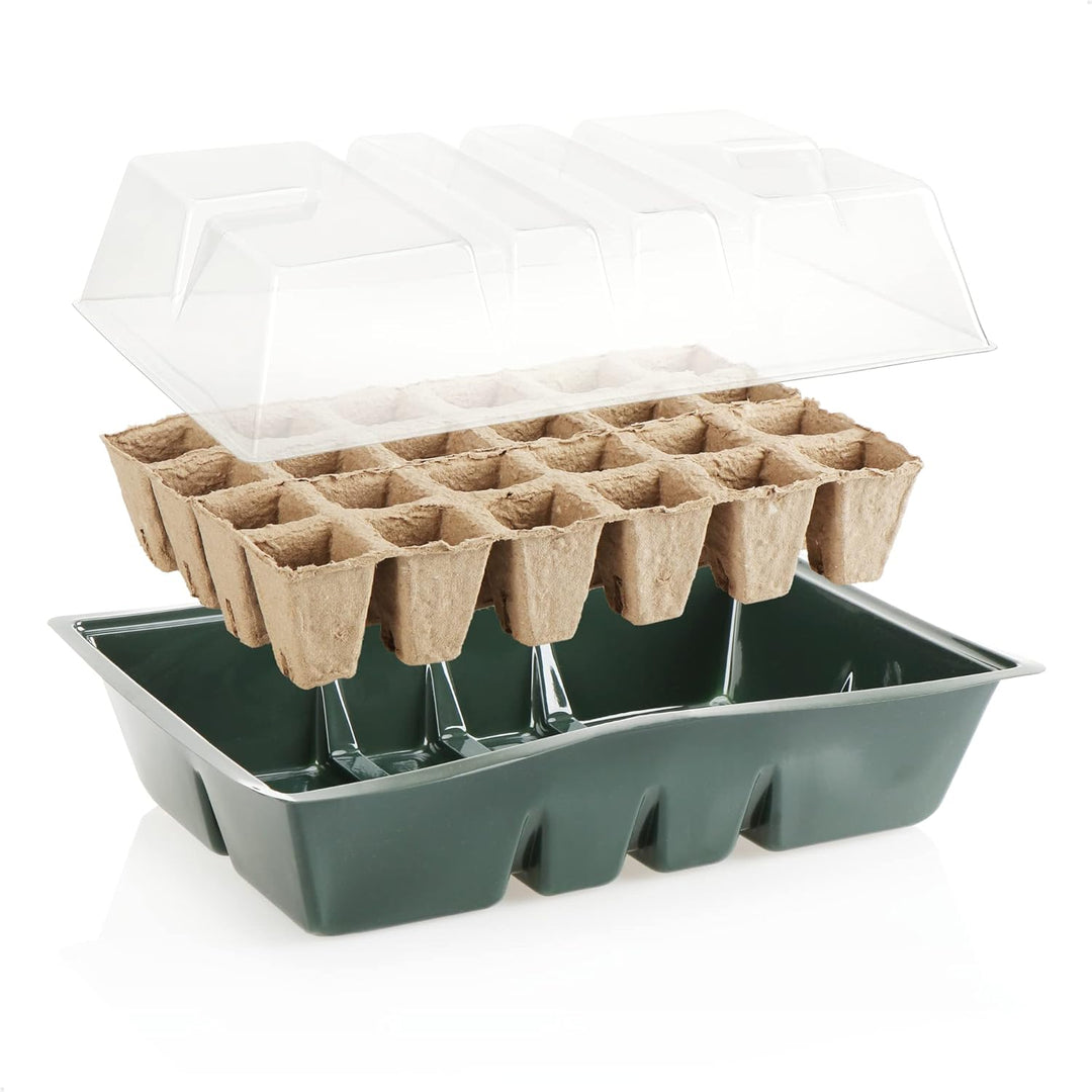 com-four® 4X Zimmergewächshaus zum Anzüchten von Pflanzen - Anzuchtset für 96 Pflanzen - Pflanzkaste