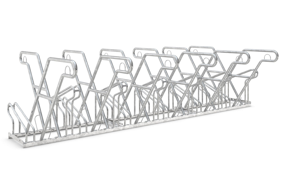 Anlehnparker 2622 XBF | Fahrradständer beidseitig | für 12 extra breite Fahrräder | erweiterbar | Ab