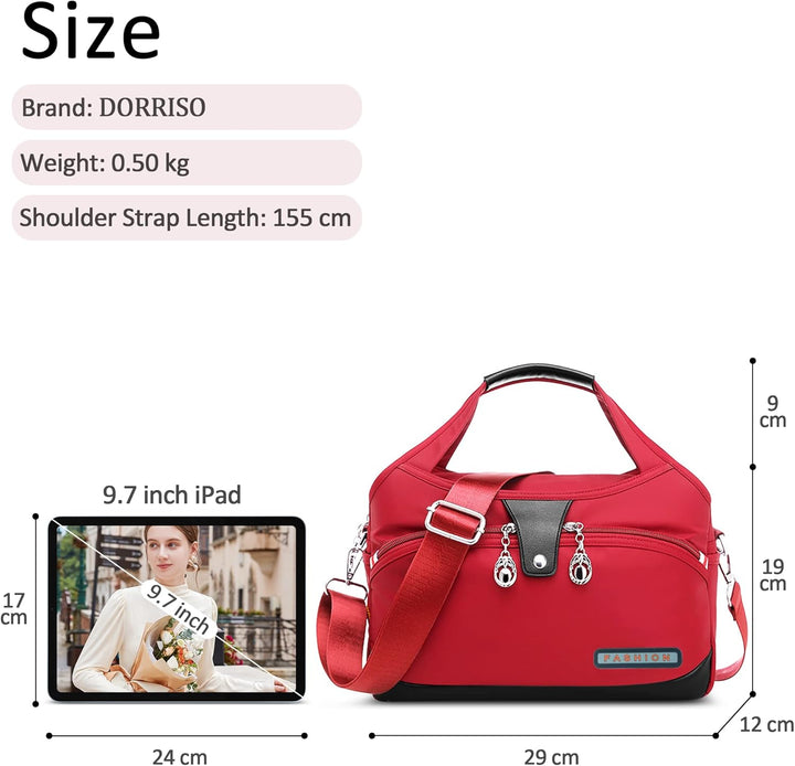 DORRISO Damen Umhängetasche Handtasche Mode Schultertasche Casual Umhängetaschen Reise Arbeit Lässig