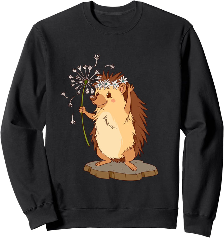 Blumen und Igel Geschenk Sweatshirt
