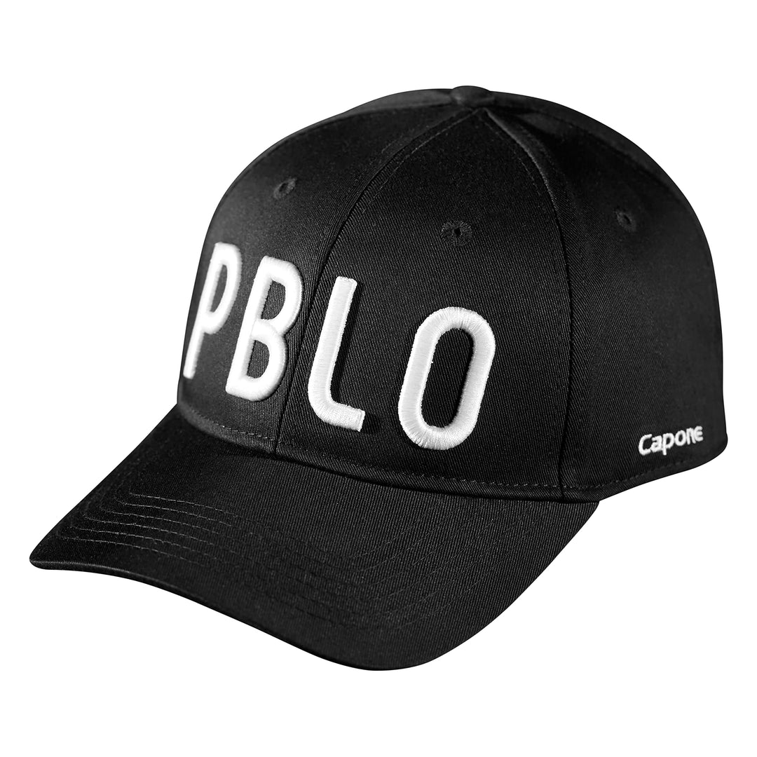 Pablo & Capone verstellbare Baseballkappe in Schwarz mit gebogenem Schirm