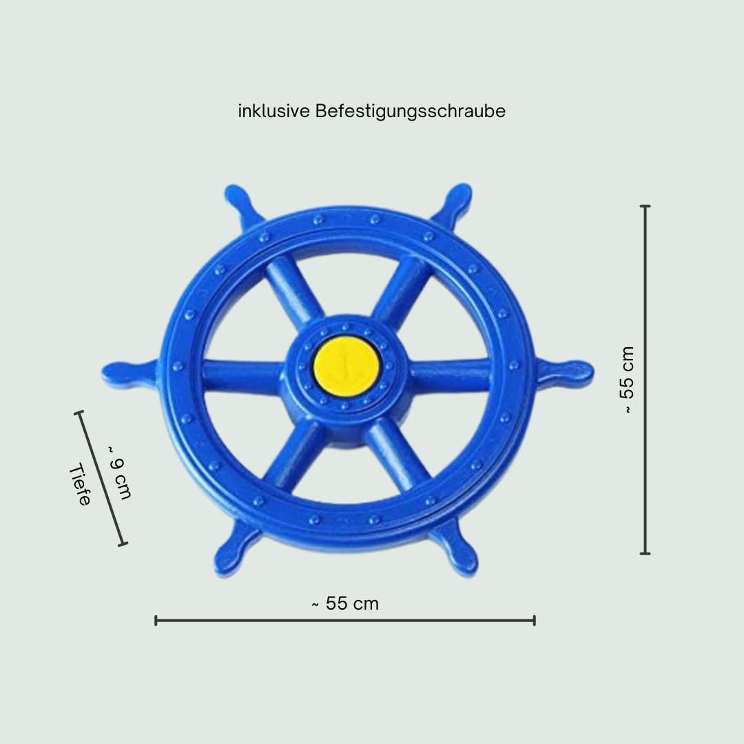 h2i Steuerrad Spielturm & Spielhaus | Piraten Steuerrad aus wetterfestem Kunststoff | bewegliches Sp