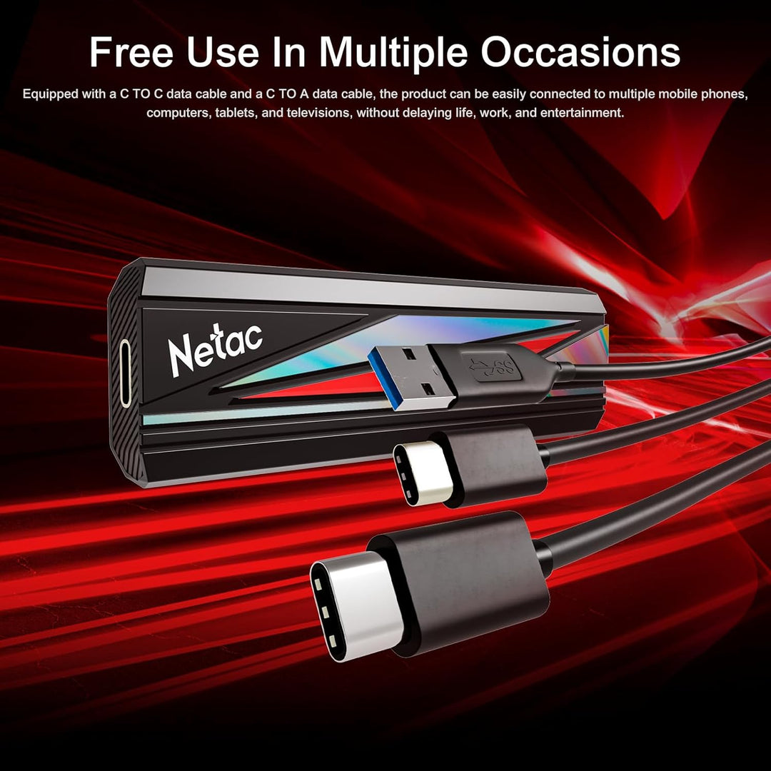 Netac PSSD 256GB Externes Solid State Drive 256GB USB3.2 Gen 2 Lesegeschwindigkeit von bis zu 2000MB