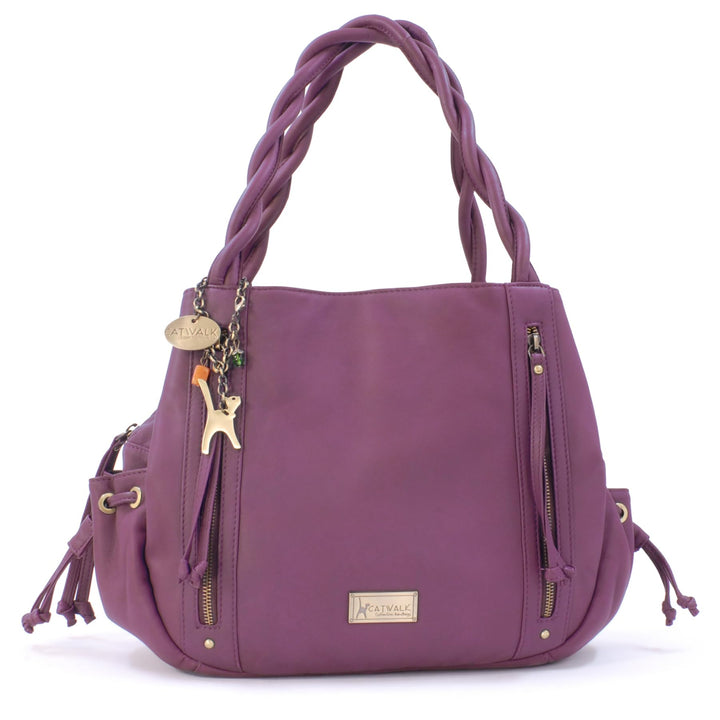Catwalk Collection Handbags - Leder - Umhängetasche/Shopper/Tote - CAZ Violett, Violett