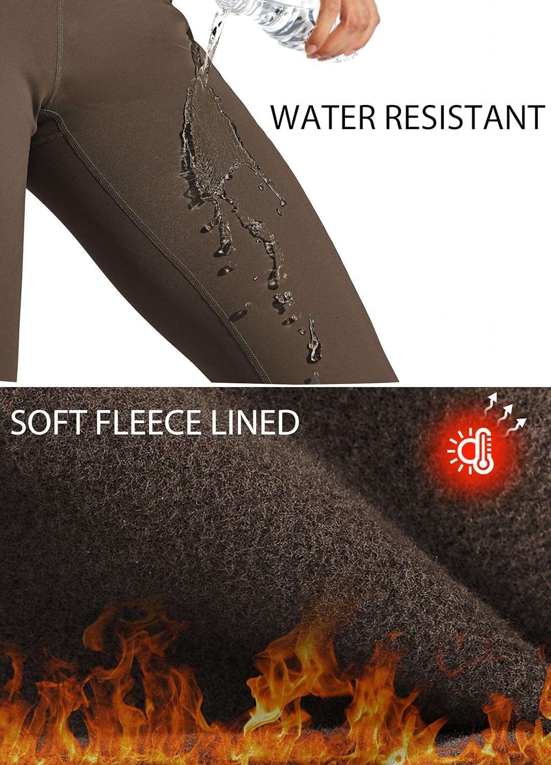 WILLIT Fleece gefütterte Leggings Damen Wasserbeständig Thermohose warme Winterhosen Yogahose Laufho