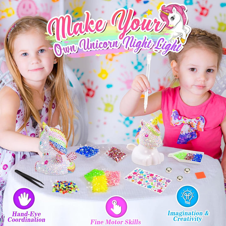 HappyGoLucky DIY Einhorn Nachtlicht Bastelset für Kinder – Einhorn Geschenke für Mädchen, Kinder Spi