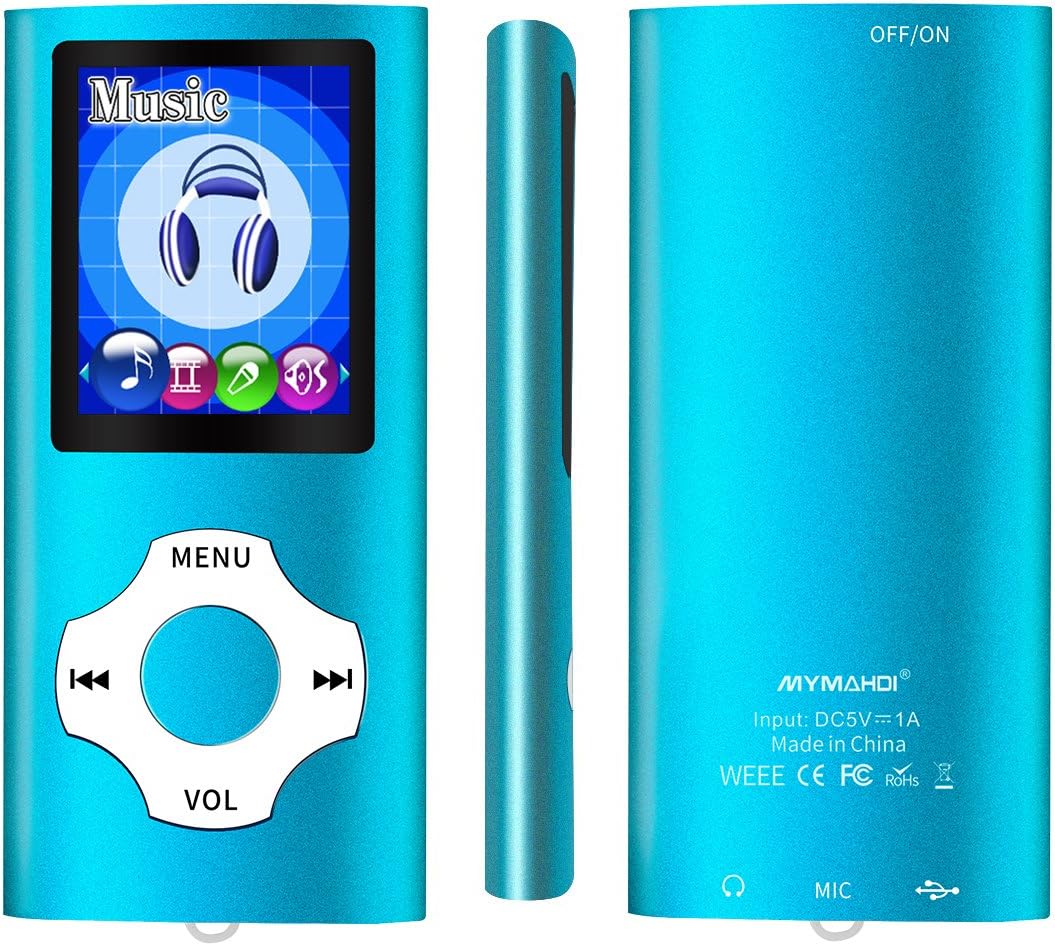 Mymahdi MP3 / MP4 beweglicher Spieler, hellblau mit 1.8 Zoll LCD-Schirm und Memory Einbauschlitz, ma