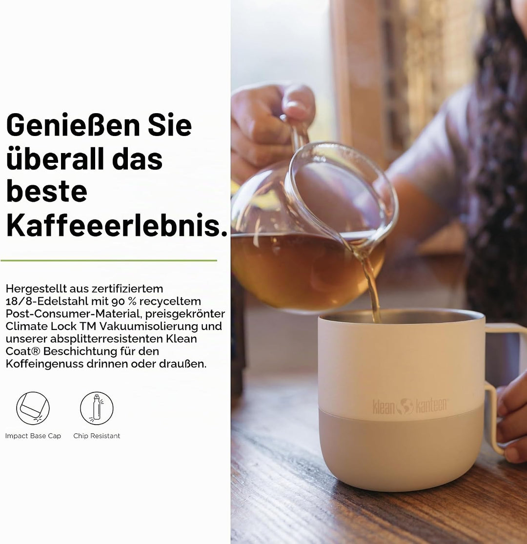 KleanKanteen RiseMug mit Flip Lid in der Farbe: Tofu, 414ml, aus Edelstahl hergestellt, spülmaschine