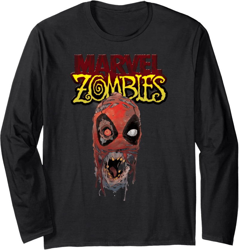 Marvel Zombies Deadpool Zombie Head Langarmshirt
