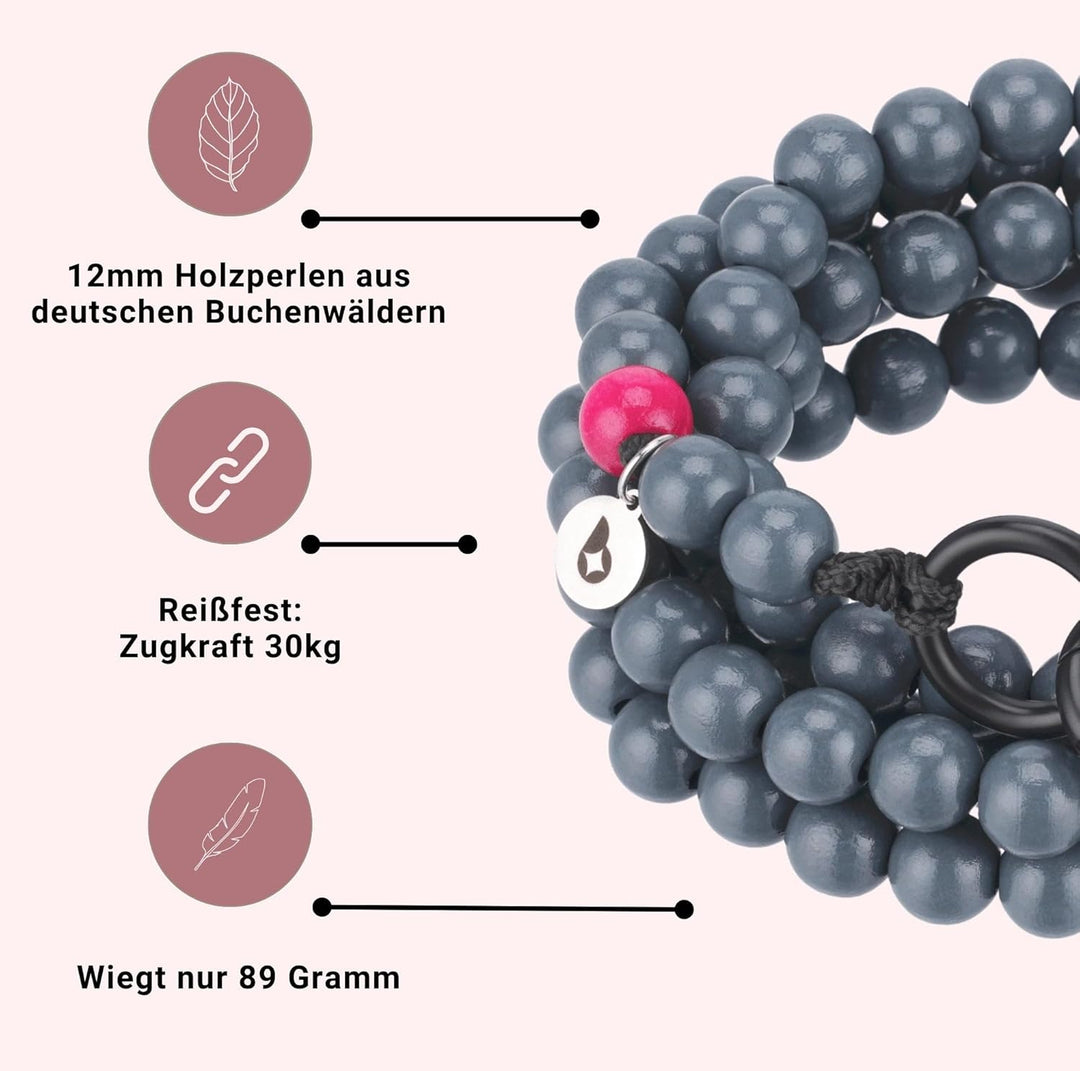 beadstars Perlen Handykette Universal zum Umhängen inkl. Patch und Geschenkbox, handgefertigt in Deu