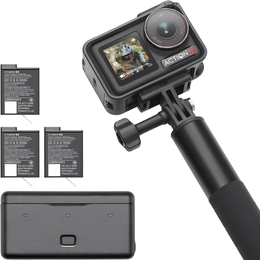 DJI Osmo Action 5 Pro Adventure Combo mit Zubehör, Action Cam 4K mit 1/1.3" Sensor, 12 Std. verlänge