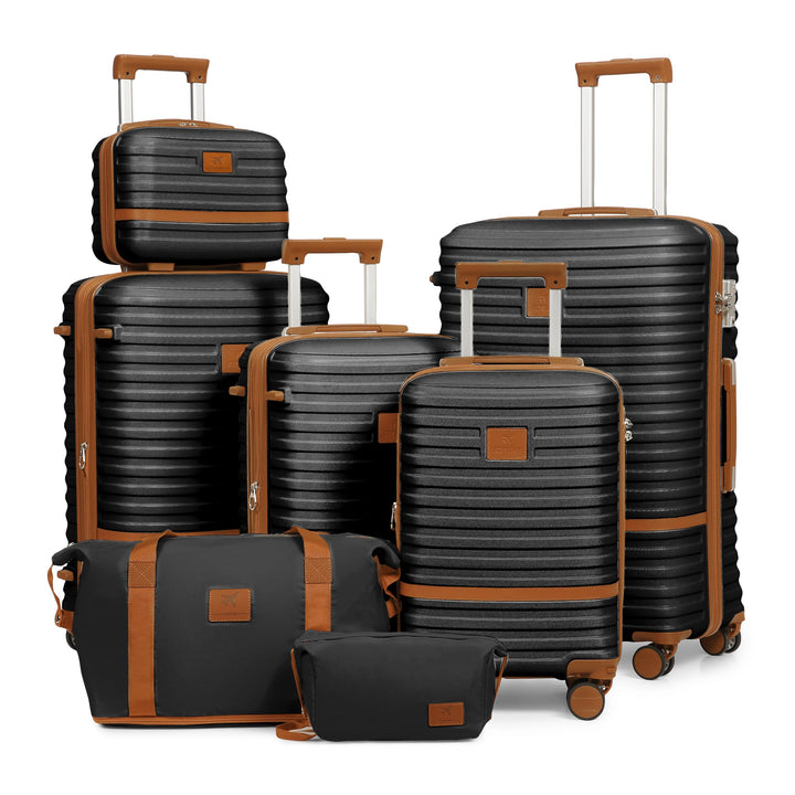Joyway Kofferset Reisekoffer Set 7tlg Hartschale mit Beautycase Kosmetikkoffe mit 4 Rollen und TSA-S