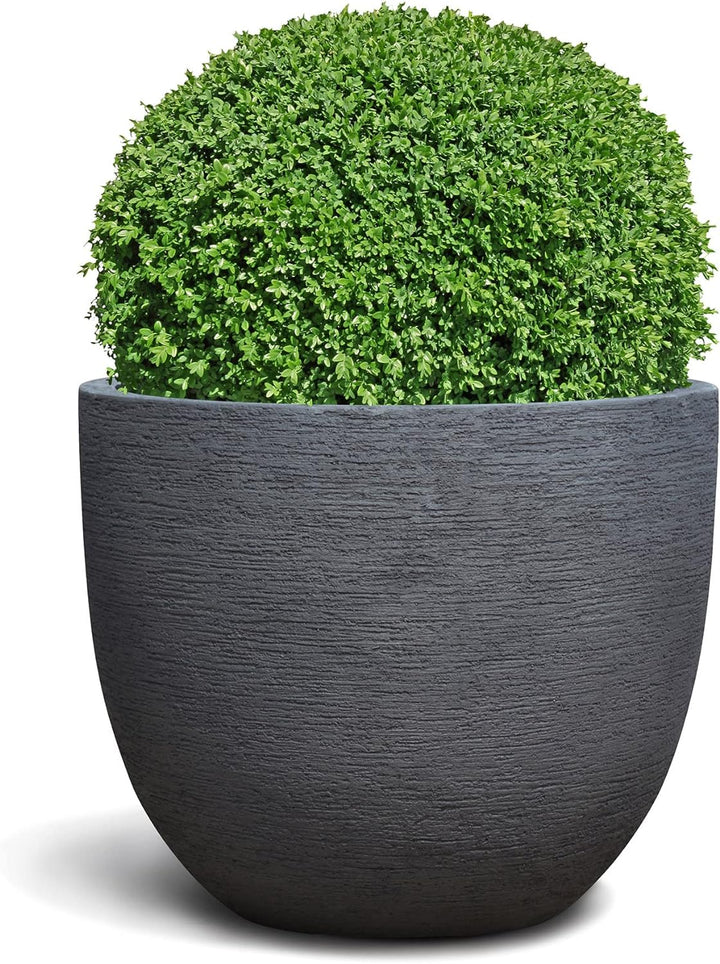 ESCHBACH® Pflanzkübel Egg Pot 60 Nero Anthrazit Rund XL * 55 x 55 x 46 cm * 10 Jahre Garantie 55x55x