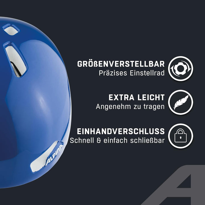 ALPINA Hackney - Leichter, Bruchfester & Optimal Klimatisierter Fahrradhelm für Kinder, Mit Nachrüst