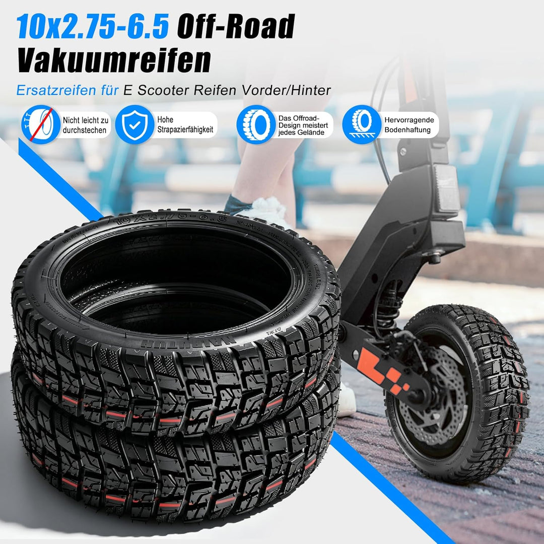 SYACHI 10 x 2,75-6,5 E Scooter Reifen für für Speedway 5 Dualtron 3,10 Zoll Ersatzreifen Schlauchlos