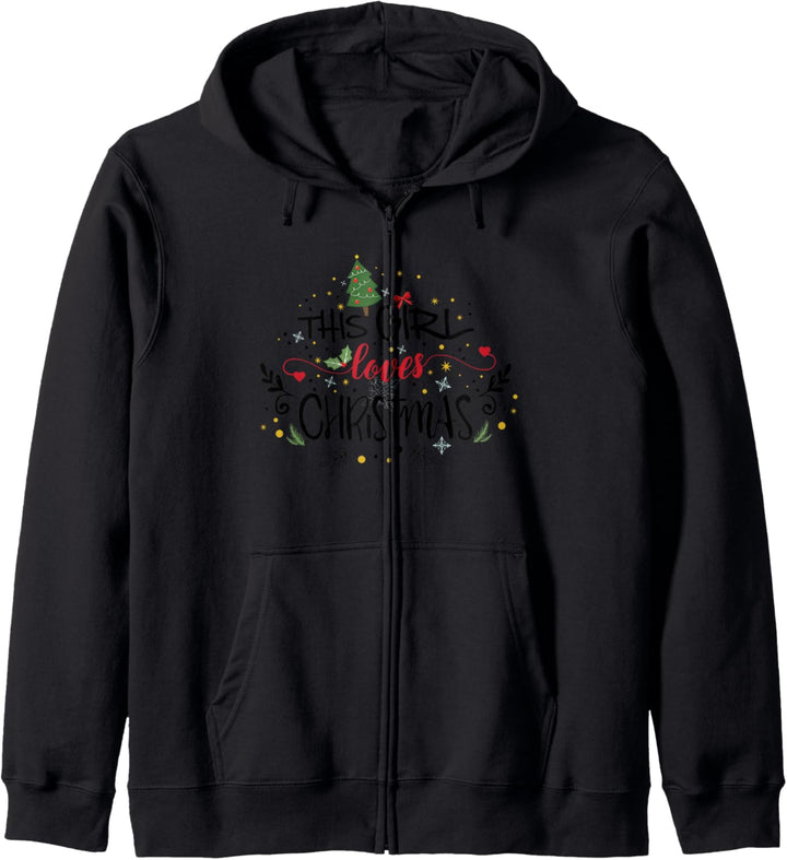 Adorable THIS GIRL LOVES CHRISTMAS Kapuzenjacke