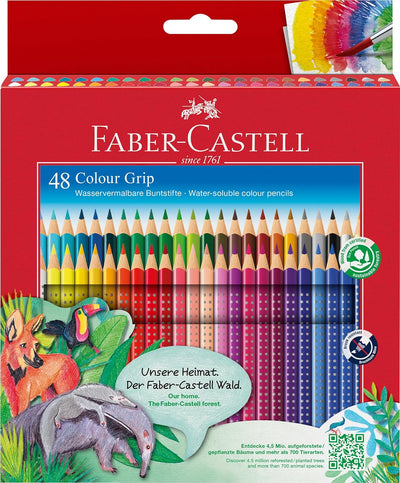 Faber-Castell 112449 - Buntstift Colour Grip 48er Stück Kartonetui 48 stück (1er Pack) 48 Stück, 48