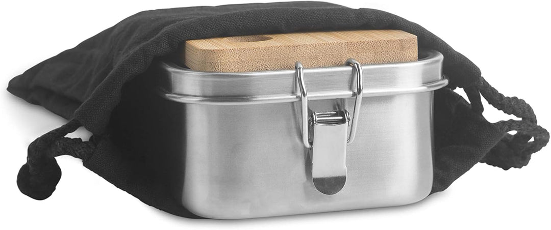 hydro2go auslaufsichere Lunchbox aus Edelstahl – BPA-frei, plastikfrei, mit Trennwand, Schneidebrett