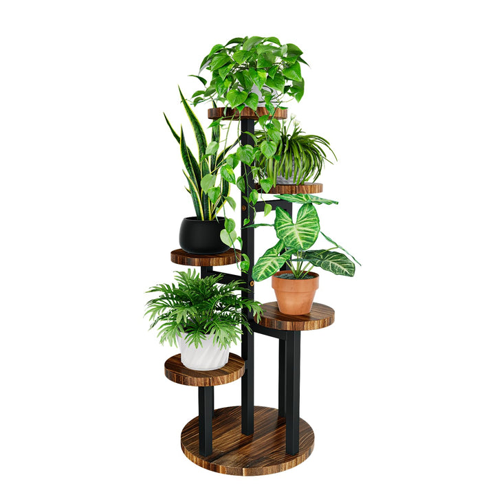 Bamworld Blumenständer Holz Pflanzenständer Pflanzentreppe Pflanzenregal Blumentreppe Outdoor Wetter