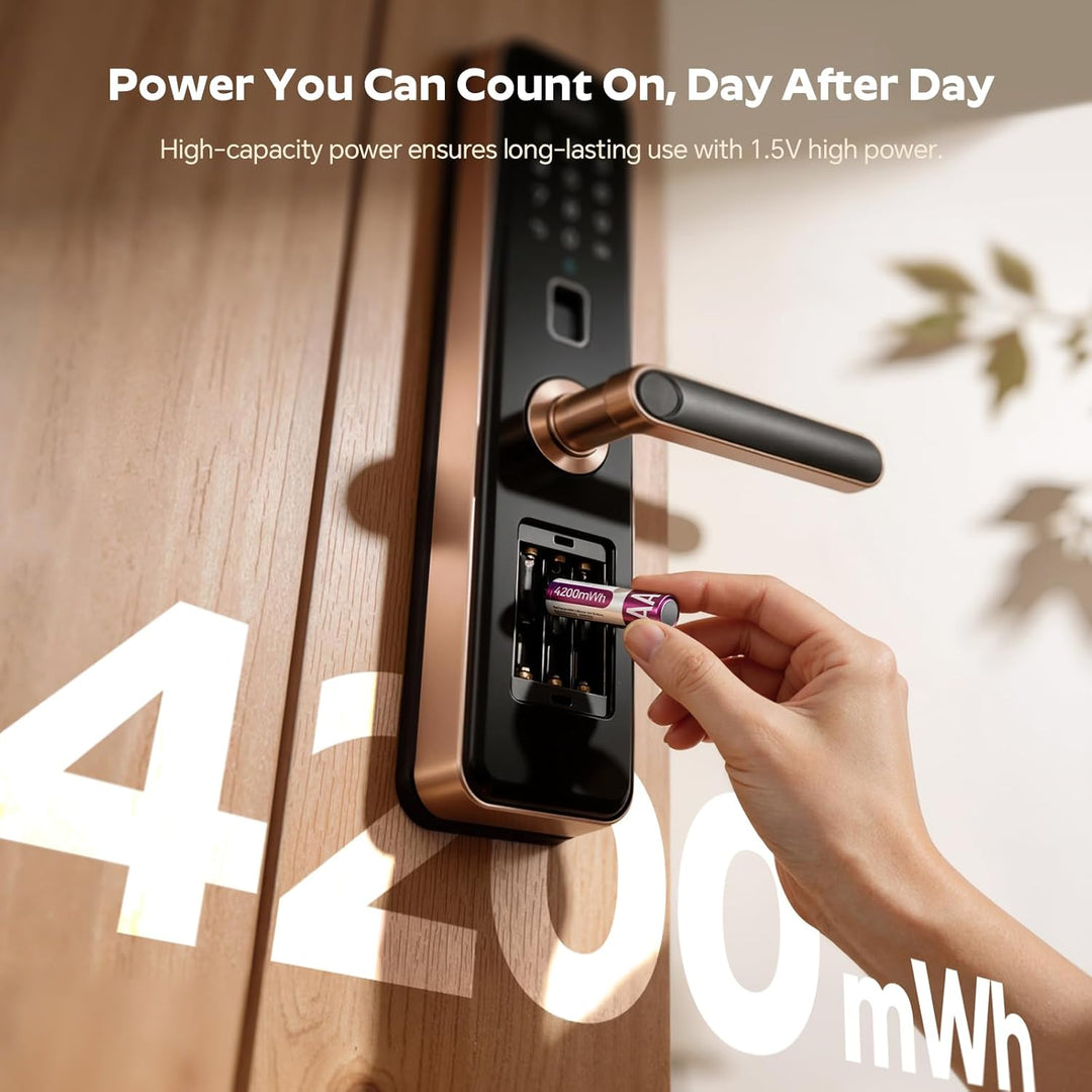imuto Batterien AA 8 Stück Wiederaufladbare Lithium 1,5V 4200mWh mit Schwarzem Schnelles Aufladen LE