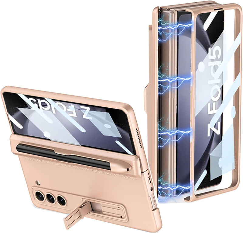 CeeEee Galaxy Z Fold5 5g Hülle 360 Grad Vollschutz Case Built in Bildschirm Schutz Handyhülle mit Pe