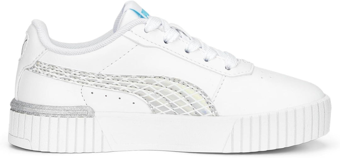 Puma Industries Mädchen Carina 2.0 Mermaid Ps Sneaker 30 EU Puma White Hero Blue Puma Silver, 30 EU