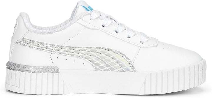Puma Industries Mädchen Carina 2.0 Mermaid Ps Sneaker 30 EU Puma White Hero Blue Puma Silver, 30 EU