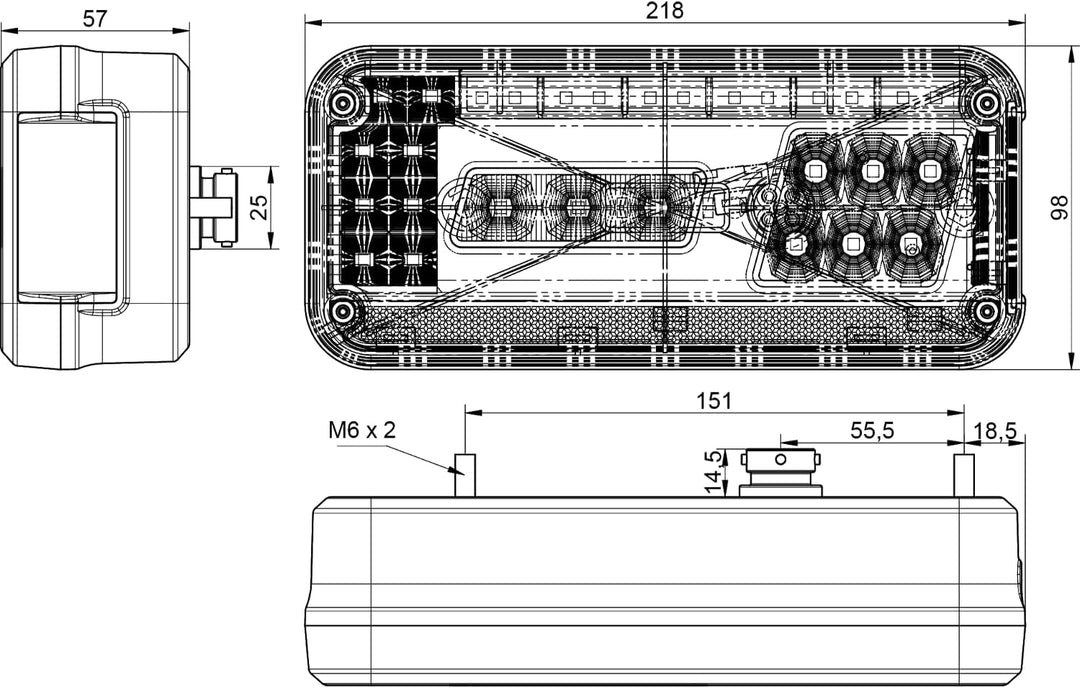 DPT30 LED Rückleuchte 6 Funktionen links
