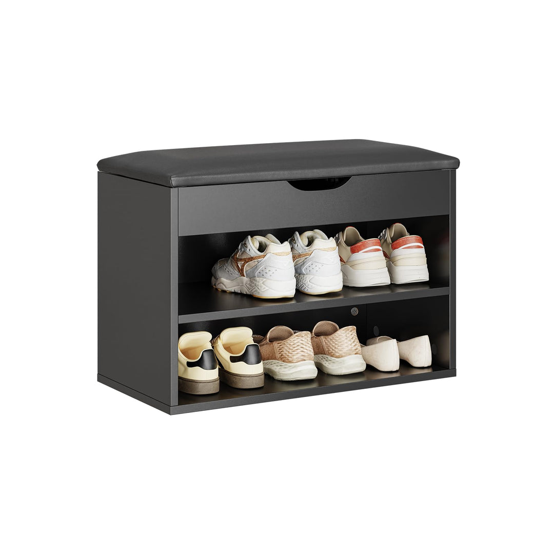 SoBuy Schuhbank mit Sitzfläche, Schuhregal mit Sitzbank, Schuhbank mit Stauraum 3-in-1, für Kleine W