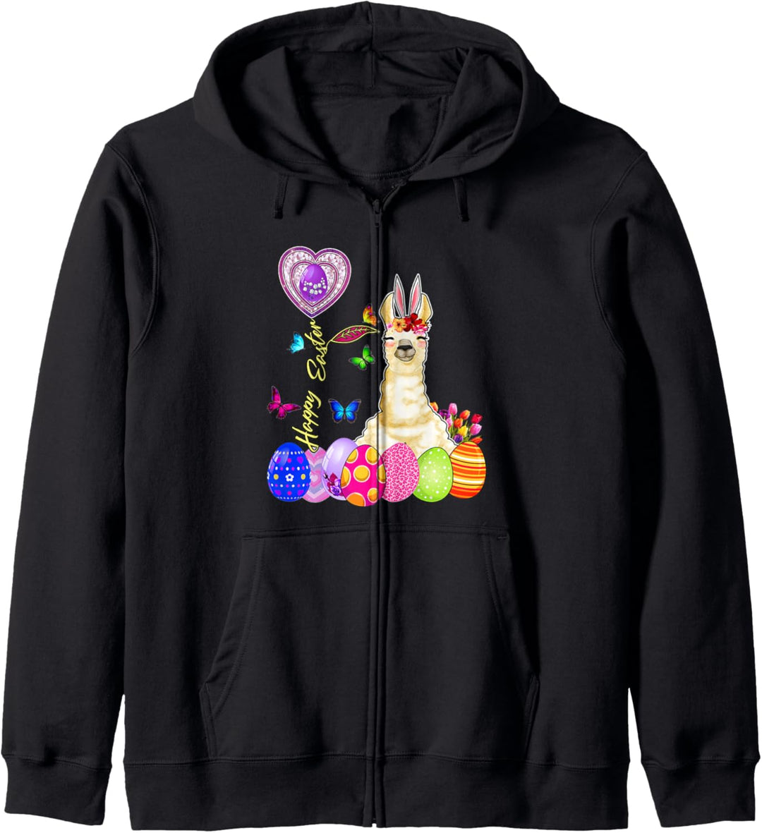 Happy Easter Egg Hunt Cute Bunny Llama Toddler Girl Kid Kapuzenjacke