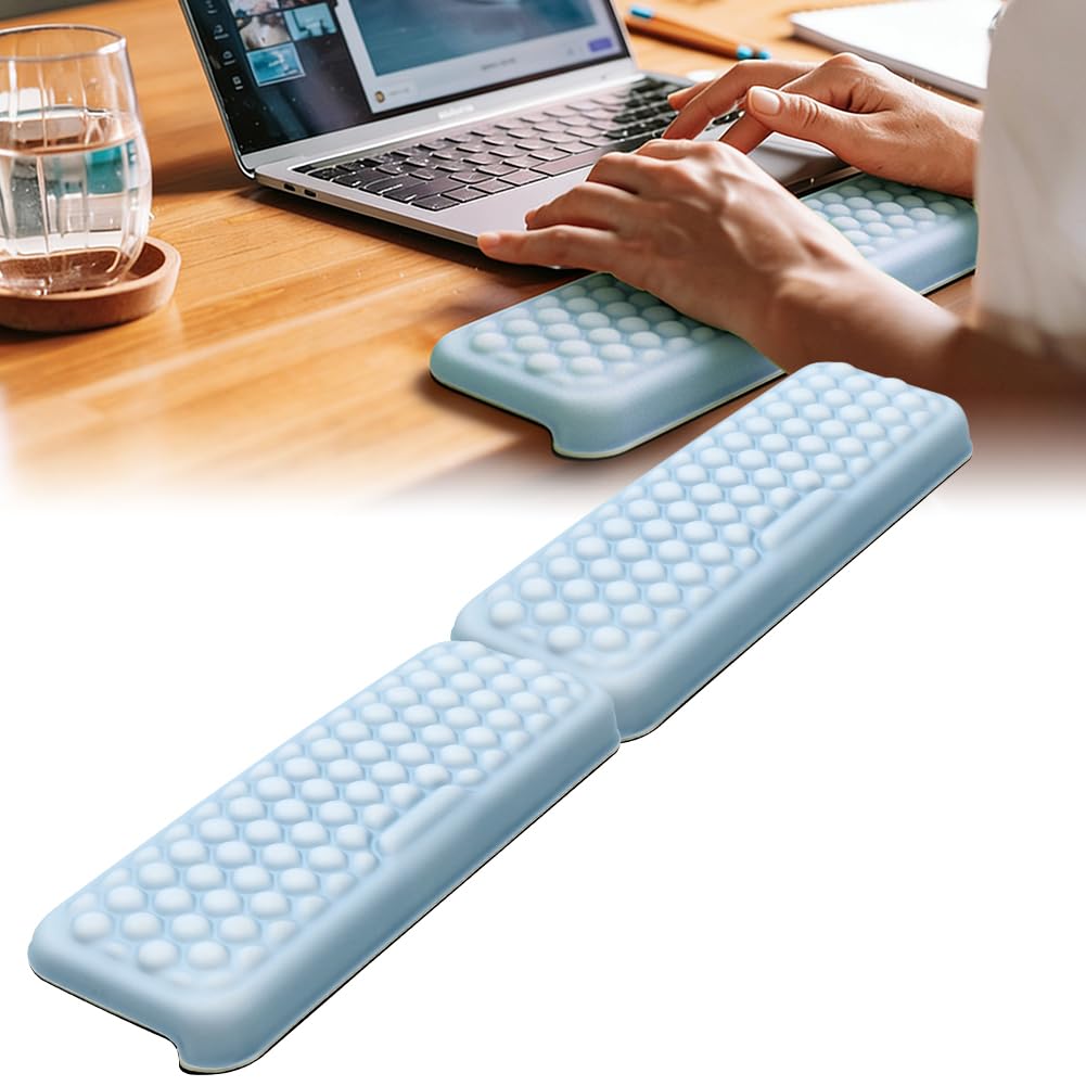 Handballenauflage Tastatur Handauflage - 2 Stück L-Förmige Memory-Schaum Handgelenkauflage, Rutschfe