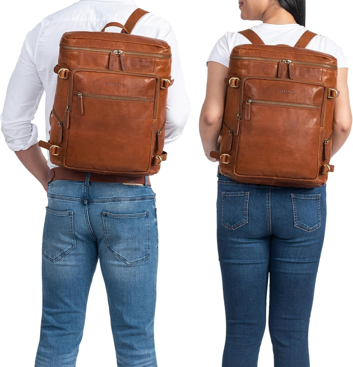 STILORD 'Alvar' Businessrucksack Herren Leder mit Laptop-Fach bis 15,6' Studenten-Rucksack Laptopruc