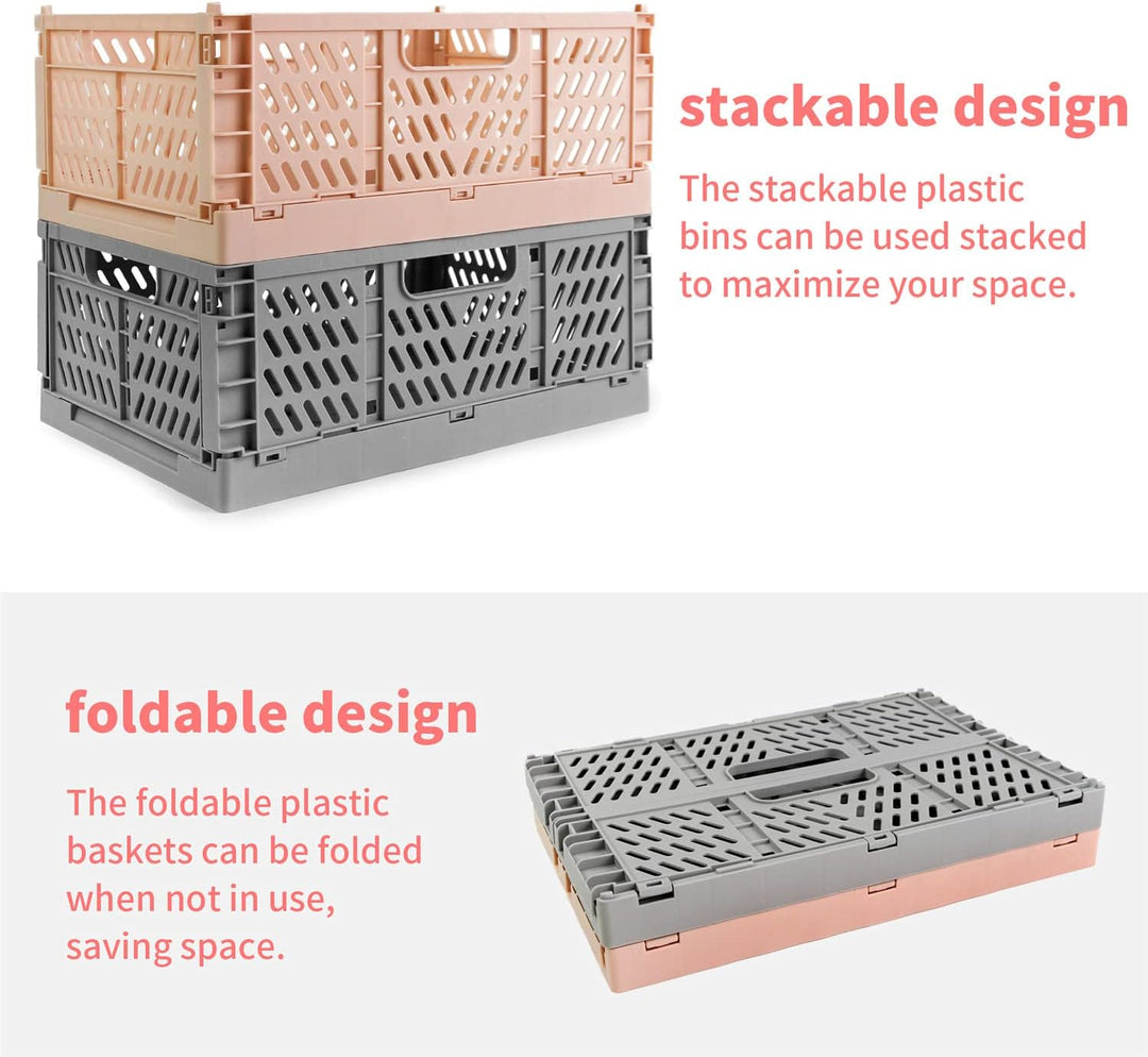 Spesh 2 Stücke Klappboxen Faltbar Aufbewahrungskorb Plastik Klappkisten Kunststoff Stabil Lagerkiste