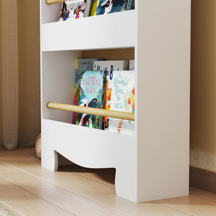 AIYAPLAY Bücherregal Kinder, Kinderregal mit 3 Regal, Spielzeugregal aus Holz, Kinderzimmerregal für