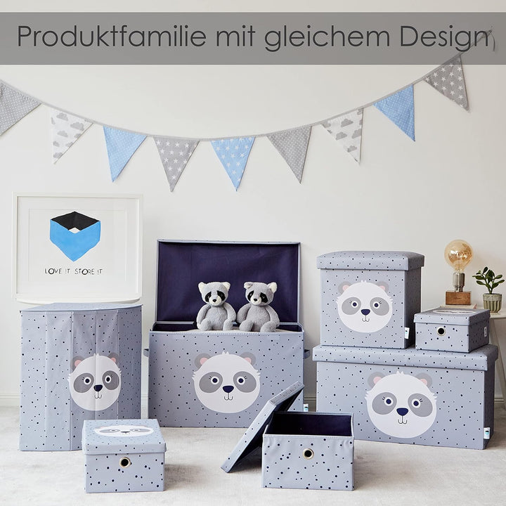 LOVE IT STORE IT Sitzhocker mit Stauraum - Spielzeugkiste aus Stoff - Verstärkt mit Holz - Belastbar